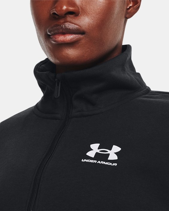 Women's UA Rival Fleece ½ Zip, Black, pdpMainDesktop image number 3